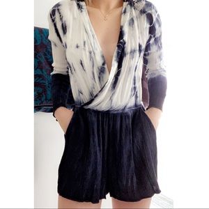 AKIRA Navy Tie Dye Romper